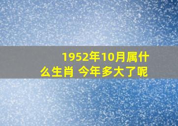 1952年10月属什么生肖 今年多大了呢